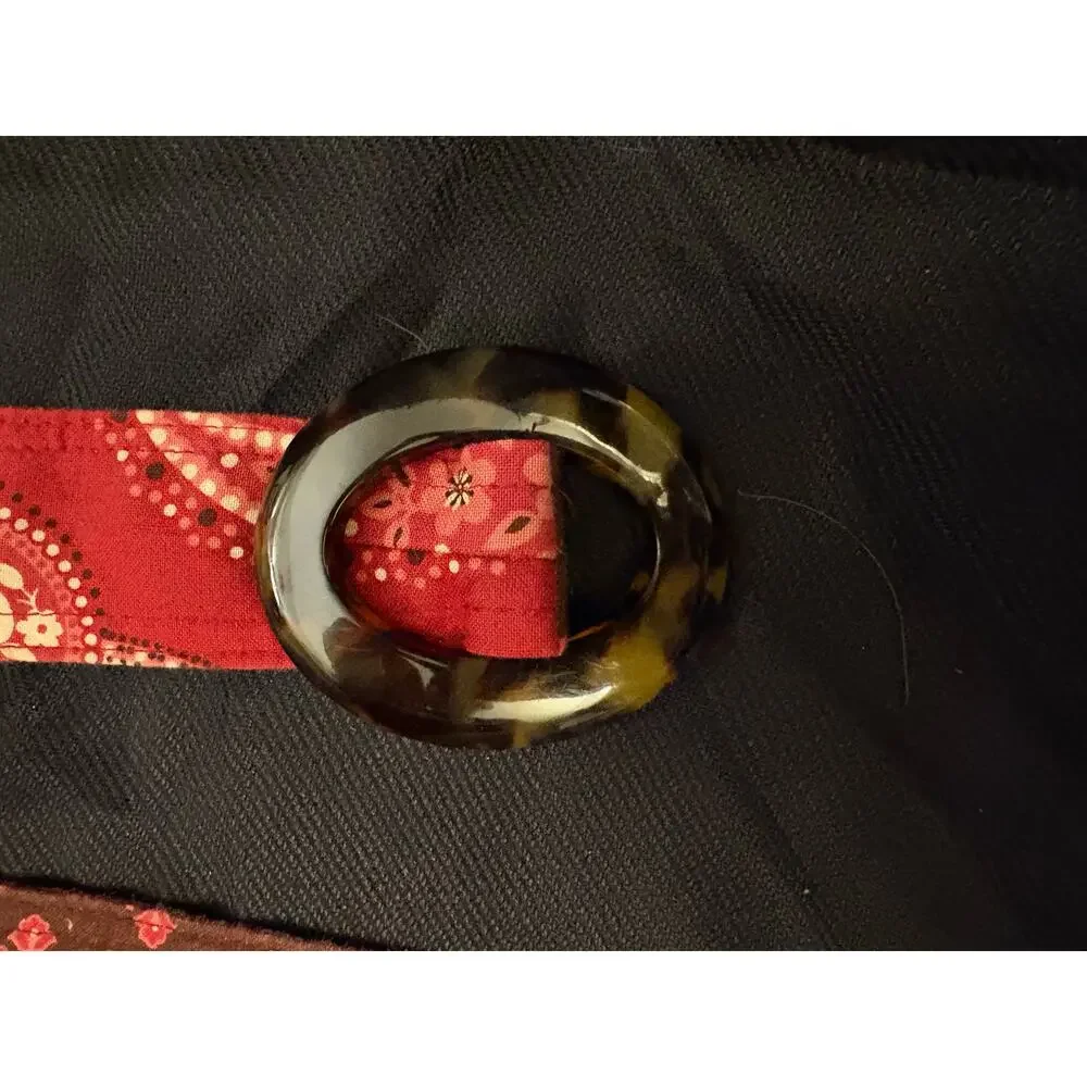 Vera Bradley Fabric D-Ring Belt Preppy Maroon Red Pink Adjustable